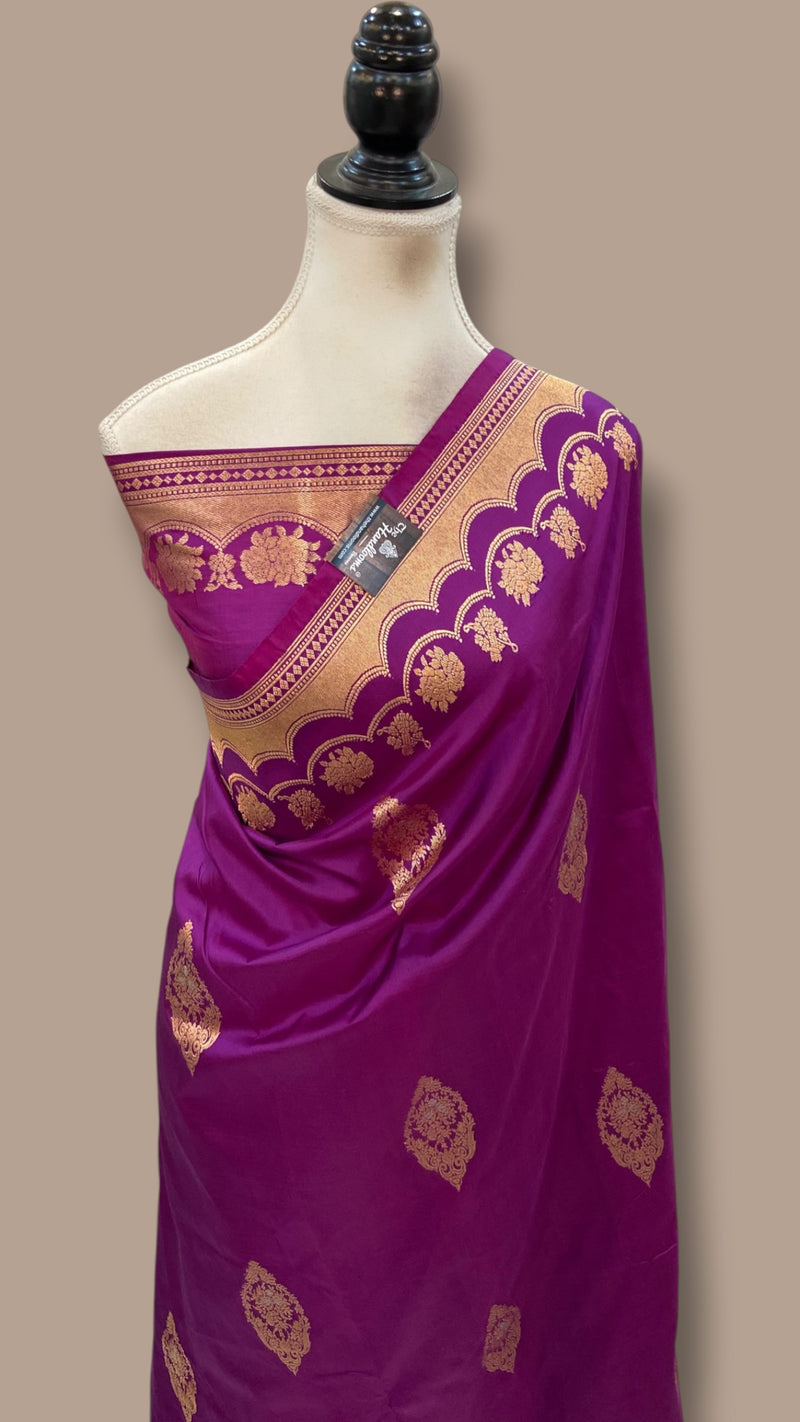 Pure Katan Silk Banarasi Handloom Saree - All Over Kadua Motifs