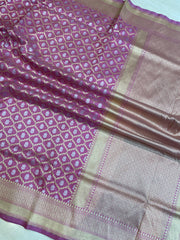Pure Katan Silk Banarasi Handloom Saree - All over Jaal work - The Handlooms