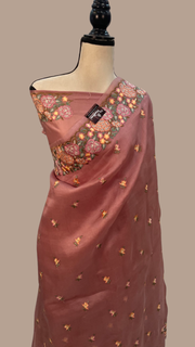 Pure Organza Chikankari Handloom Banarasi Saree - The Handlooms