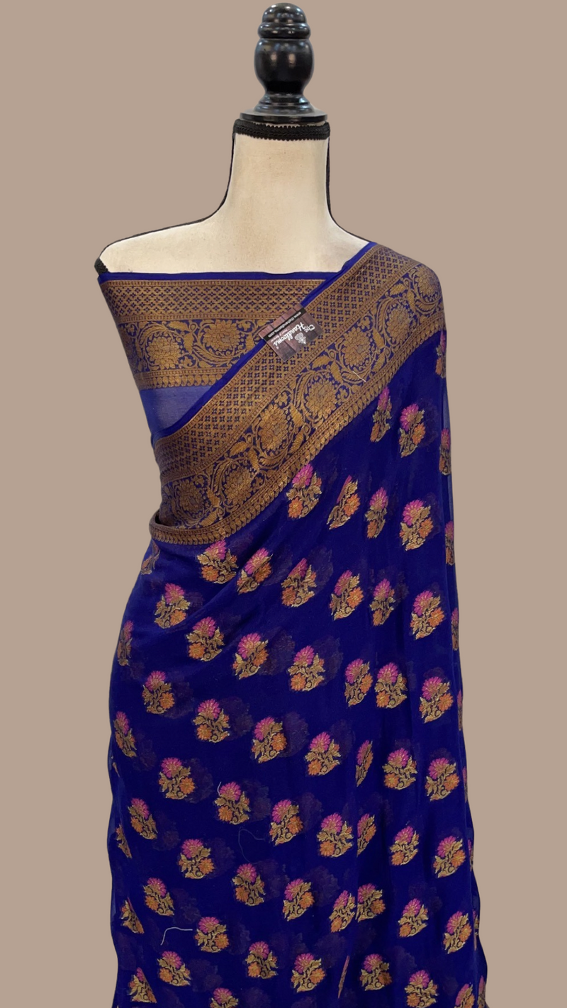 Pure Chiffon Khaddi Banarasi Saree - The Handlooms