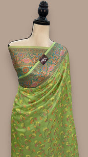 Tussar Silk Handloom Banarasi Saree With Chikankari - The Handlooms