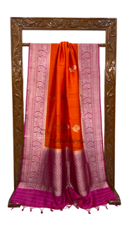 Pure Katan Silk Banarasi Handloom Saree - All over Kadua motifs - The Handlooms