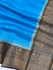 Pure linen Banarasi Saree - The Handlooms