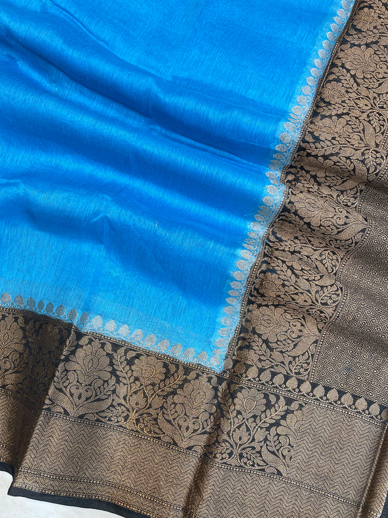 Pure linen Banarasi Saree - The Handlooms