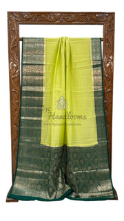 Pure Chiniya Silk Khaddi Handloom Banarasi Saree - The Handlooms
