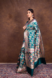 Pure Katan Silk Banarasi Handloom Saree - All over Jaal work - With Meenakari - The Handlooms