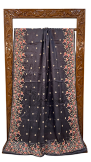 Tussar Silk Handloom Banarasi Saree With Chikankari - The Handlooms