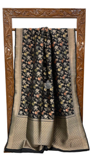 Pure Katan Silk Banarasi Handloom Saree - All over Jaal work with Meenakari - The Handlooms