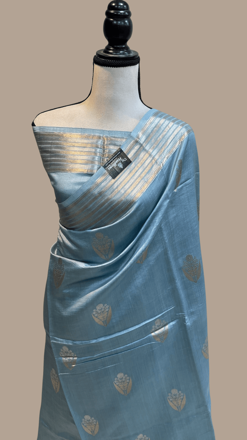 Pure Chiniya Silk Khaddi Handloom Banarasi Saree - The Handlooms