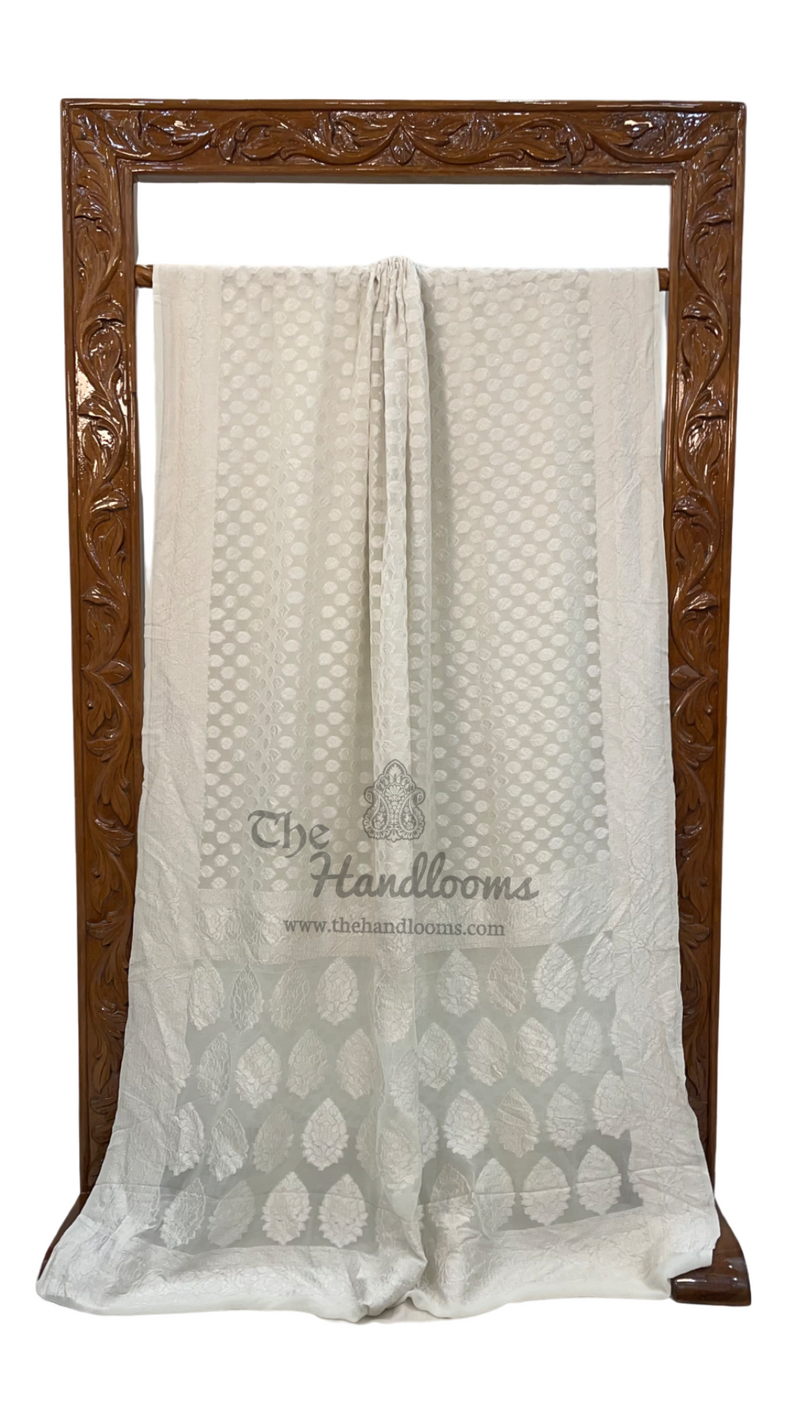 Khaddi Georgette Handloom Banarasi Saree - The Handlooms