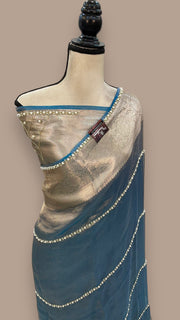 Pure Kora Tissue Handloom Banarasi Saree - Handwork - The Handlooms