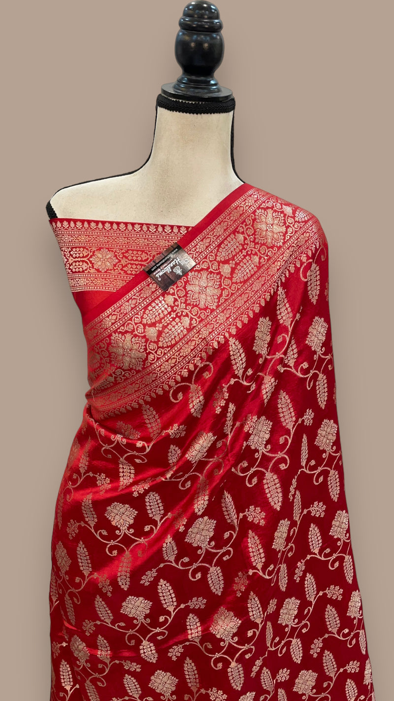 Pure Mango Silk Banarasi Handloom Saree - The Handlooms