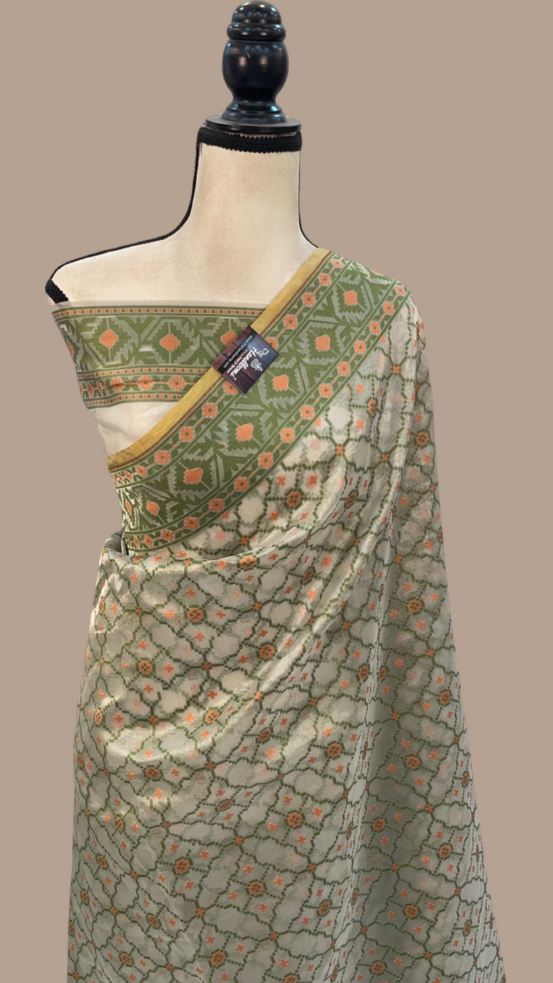 Pure Kora Tissue Handloom Banarasi Saree - The Handlooms