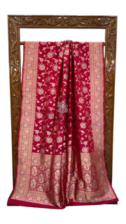 Pure Katan Silk Banarasi Handloom Saree - All over Sona Roopa Jaal work - The Handlooms