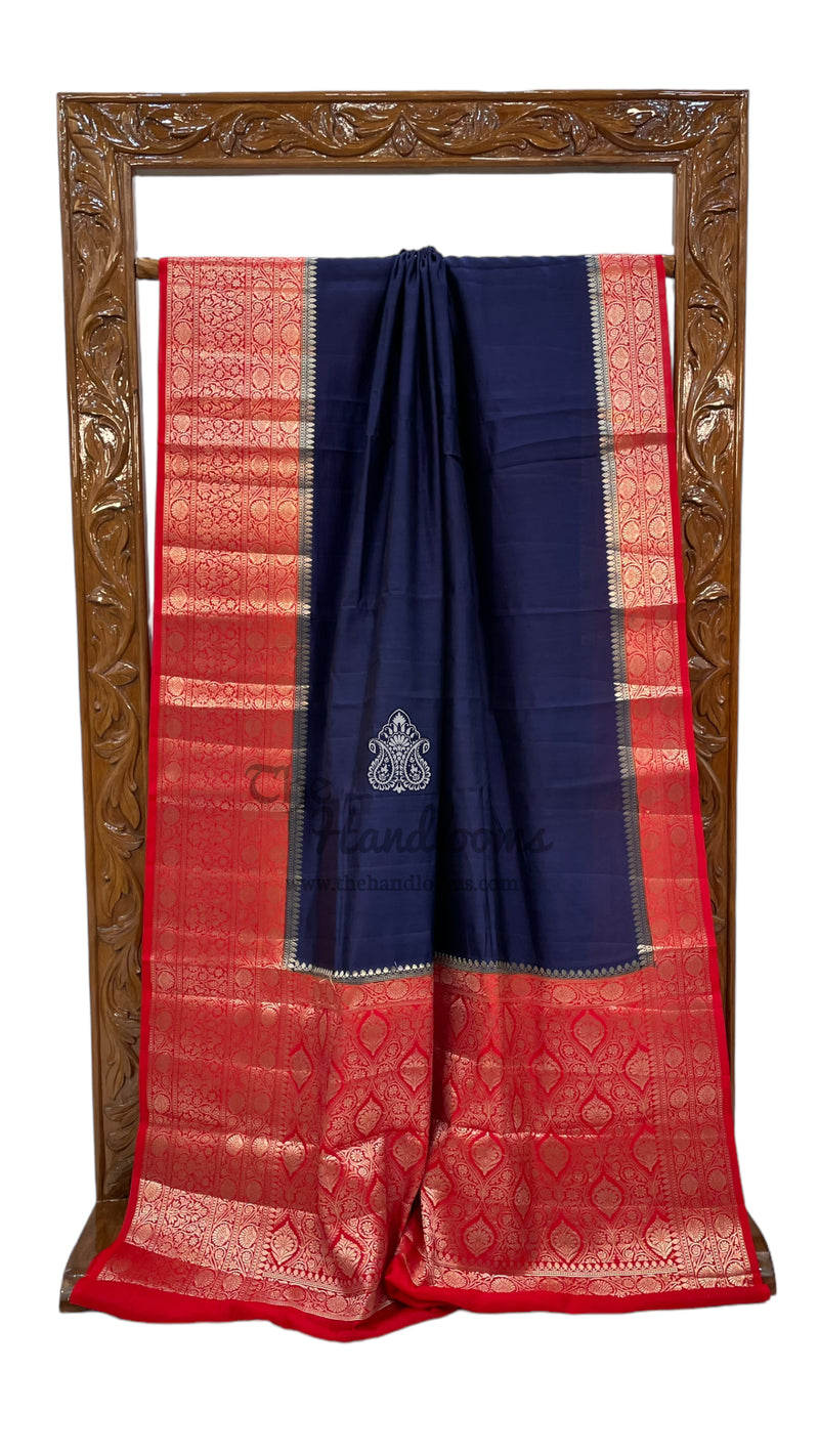 Pure Chiniya Silk Khaddi Handloom Banarasi Saree - The Handlooms