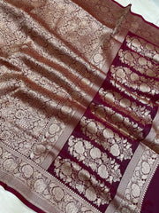 Pure Katan Silk Banarasi Handloom Saree - Tanchui Brocade - The Handlooms