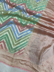 Pure Khaddi Georgette Rangkat Handloom Banarasi Saree - The Handlooms