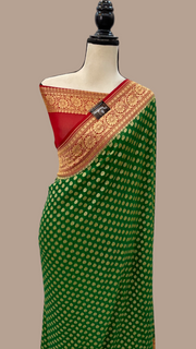 Khaddi Georgette Banarasi Saree - Gold zari - The Handlooms