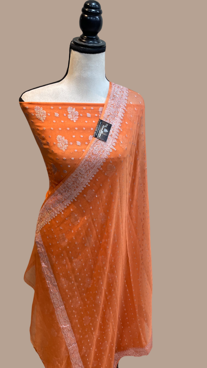 Khaddi Georgette Banarasi Dress material - The Handlooms