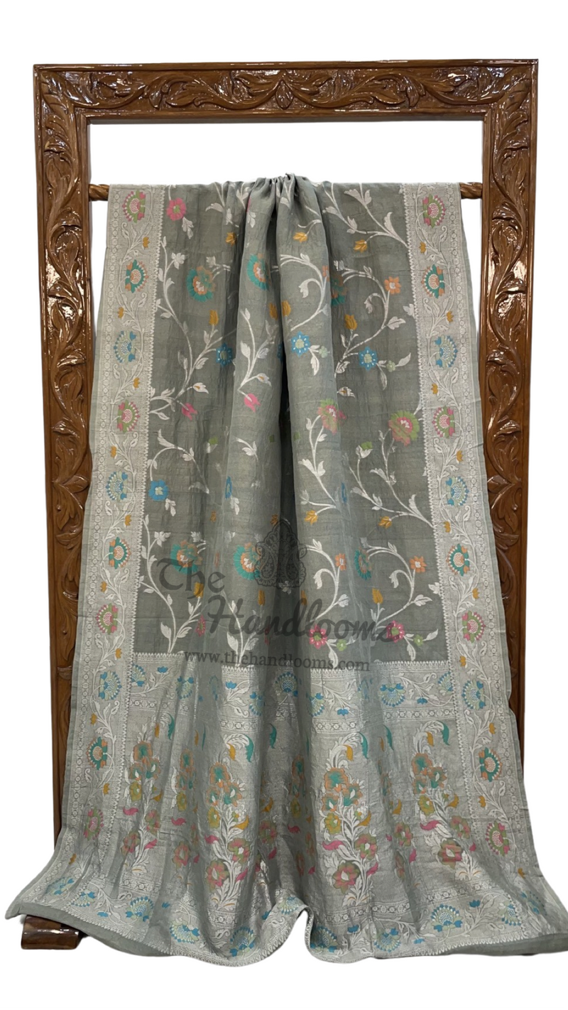 Tussar Georgette Handloom Banarasi Saree - The Handlooms