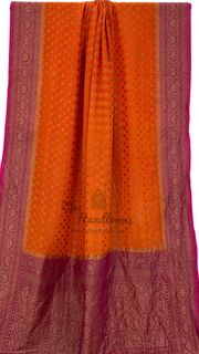 Khaddi Georgette Handloom Banarasi Saree -  Antique zari - The Handlooms