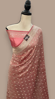 Pure Kora Tissue Crush Handloom Banarasi Saree - The Handlooms