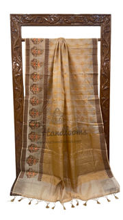 Pure Tussar Silk Handloom Banarasi Saree - The Handlooms