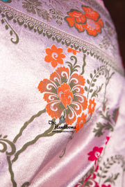 Pure Tussar Georgette Brocade Handloom Banarasi Saree - The Handlooms