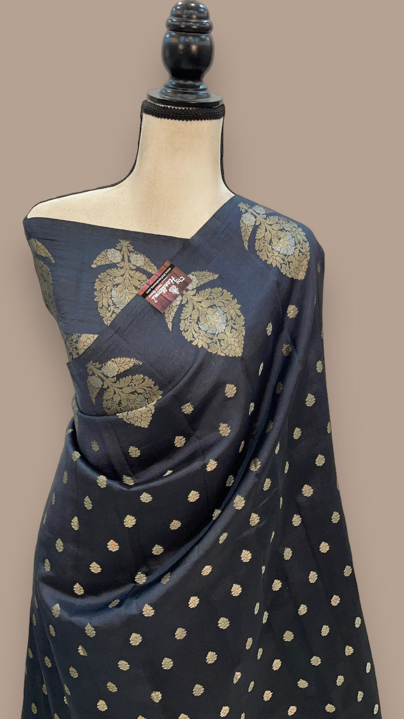 Pure Mango Silk Banarasi Handloom Saree - The Handlooms