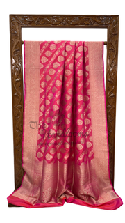 Pure Katan Silk Banarasi Handloom Saree - All Over Jaal Work - The Handlooms