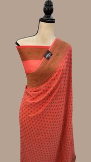 Khaddi Georgette Banarasi Saree -  Antique zari - The Handlooms