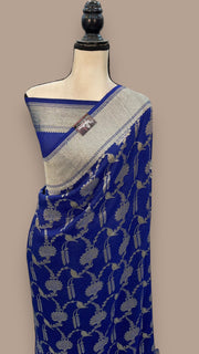 Tussar Georgette Handloom Banarasi Saree - The Handlooms