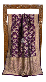 Pure Katan Silk Banarasi Handloom Saree - All over Sona Roopa Jaal work - The Handlooms