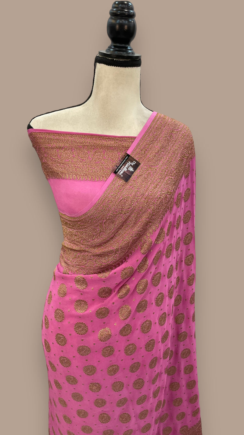 Khaddi Georgette Banarasi Saree -  Antique zari - The Handlooms