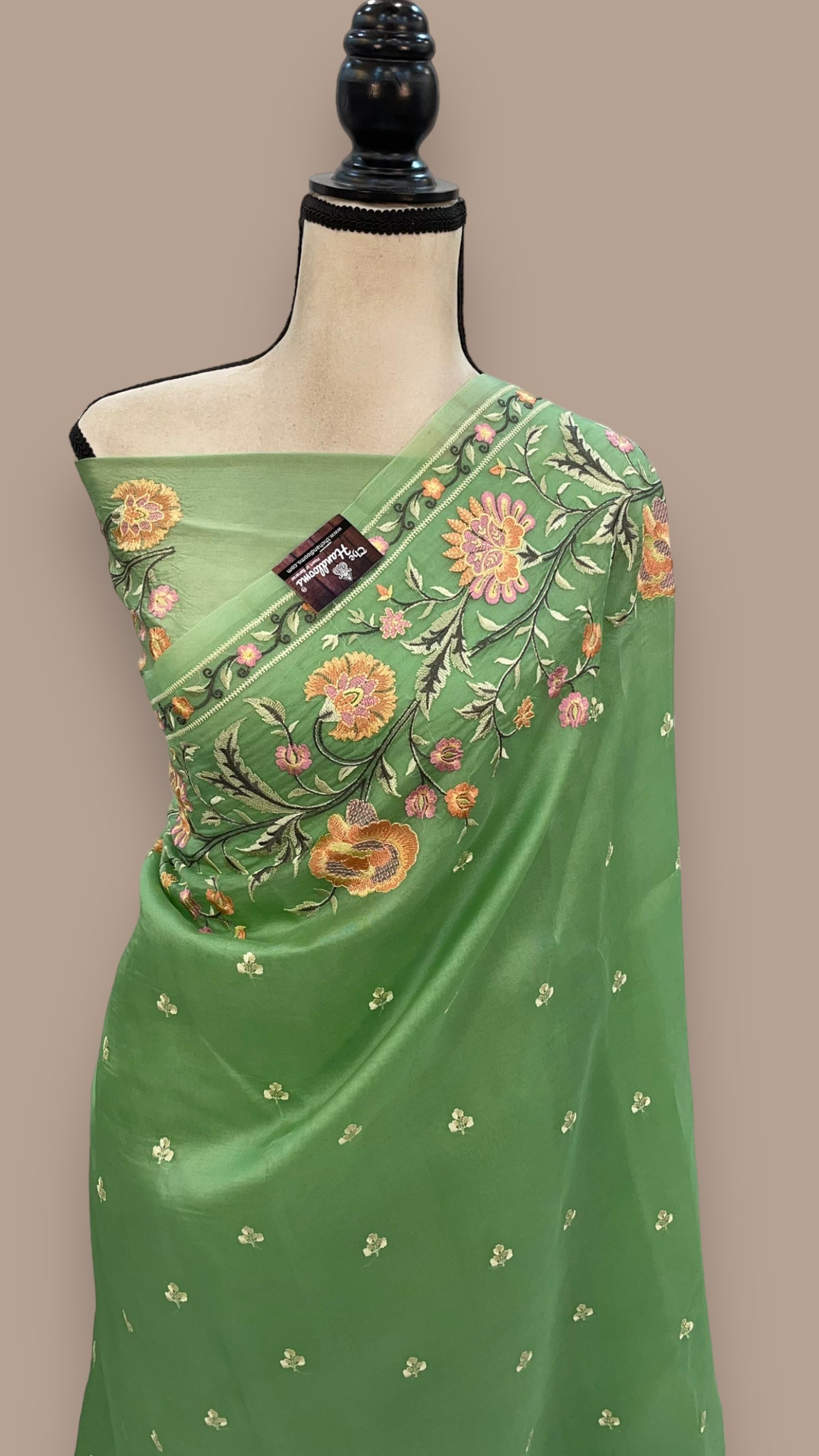 Pure organza Chikankari Handloom Banarasi Saree main image 0