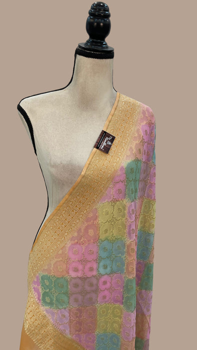 Pure Khaddi Georgette Dupatta - water zari