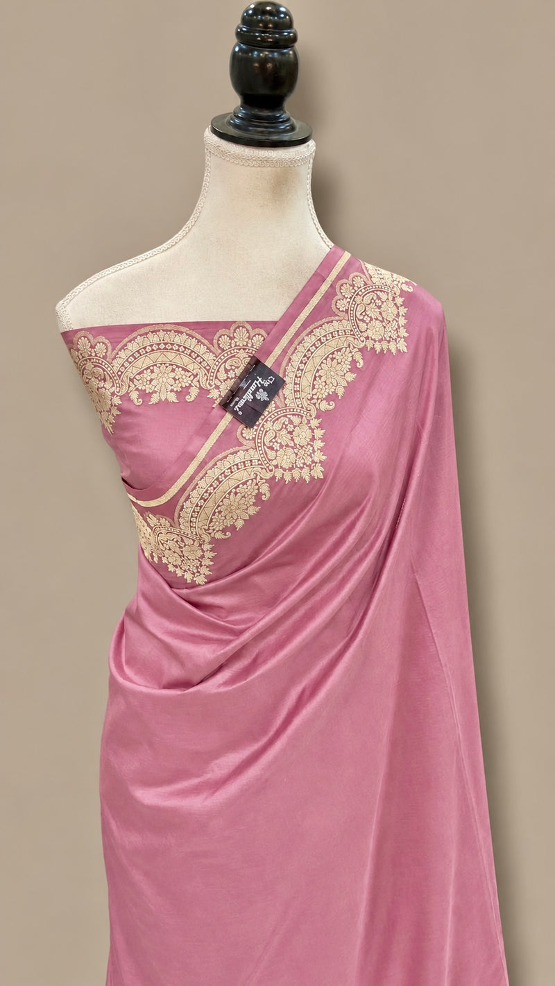 Pure Katan Silk Banarasi Handloom Saree - Gold Zari