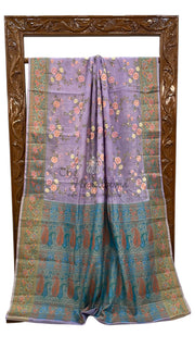 Tussar Silk Handloom Banarasi Saree With Chikankari - The Handlooms