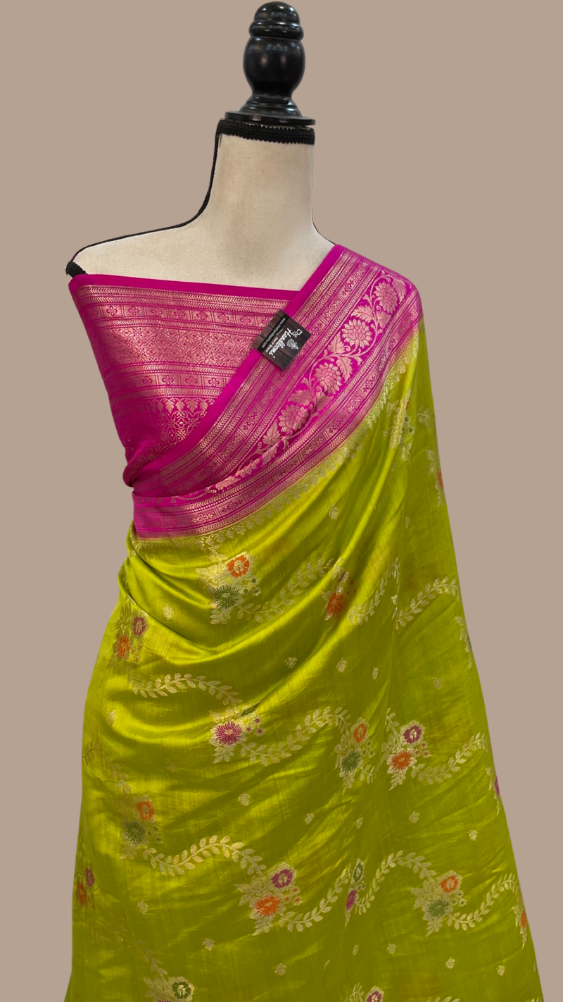 Pure Chiniya Silk Handloom Banarasi Saree - The Handlooms