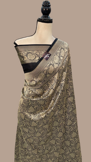 Pure Katan Silk Banarasi Handloom Saree - Tanchui Brocade - The Handlooms