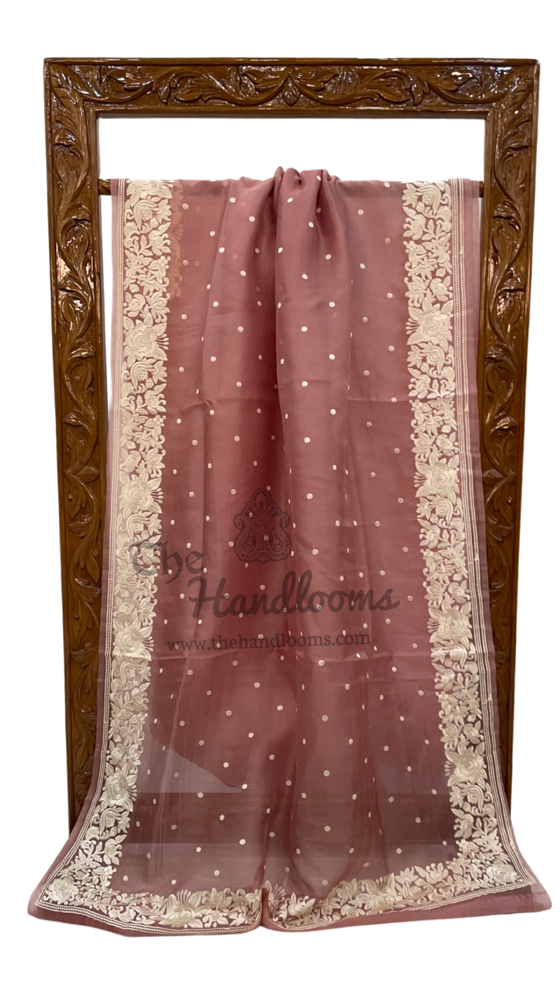 Pure Organza Chikankari Handloom Banarasi Saree - The Handlooms
