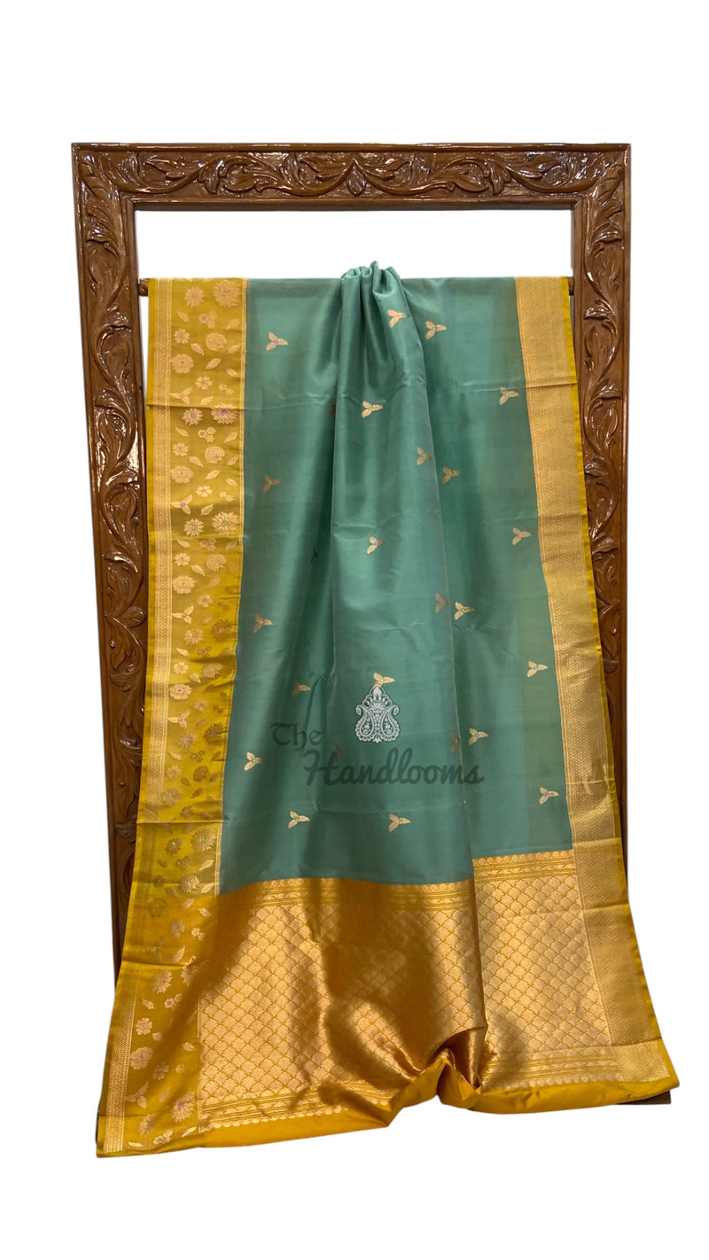 Pure Kora Silk Handloom Banarasi All Over Kadua Motifs Saree