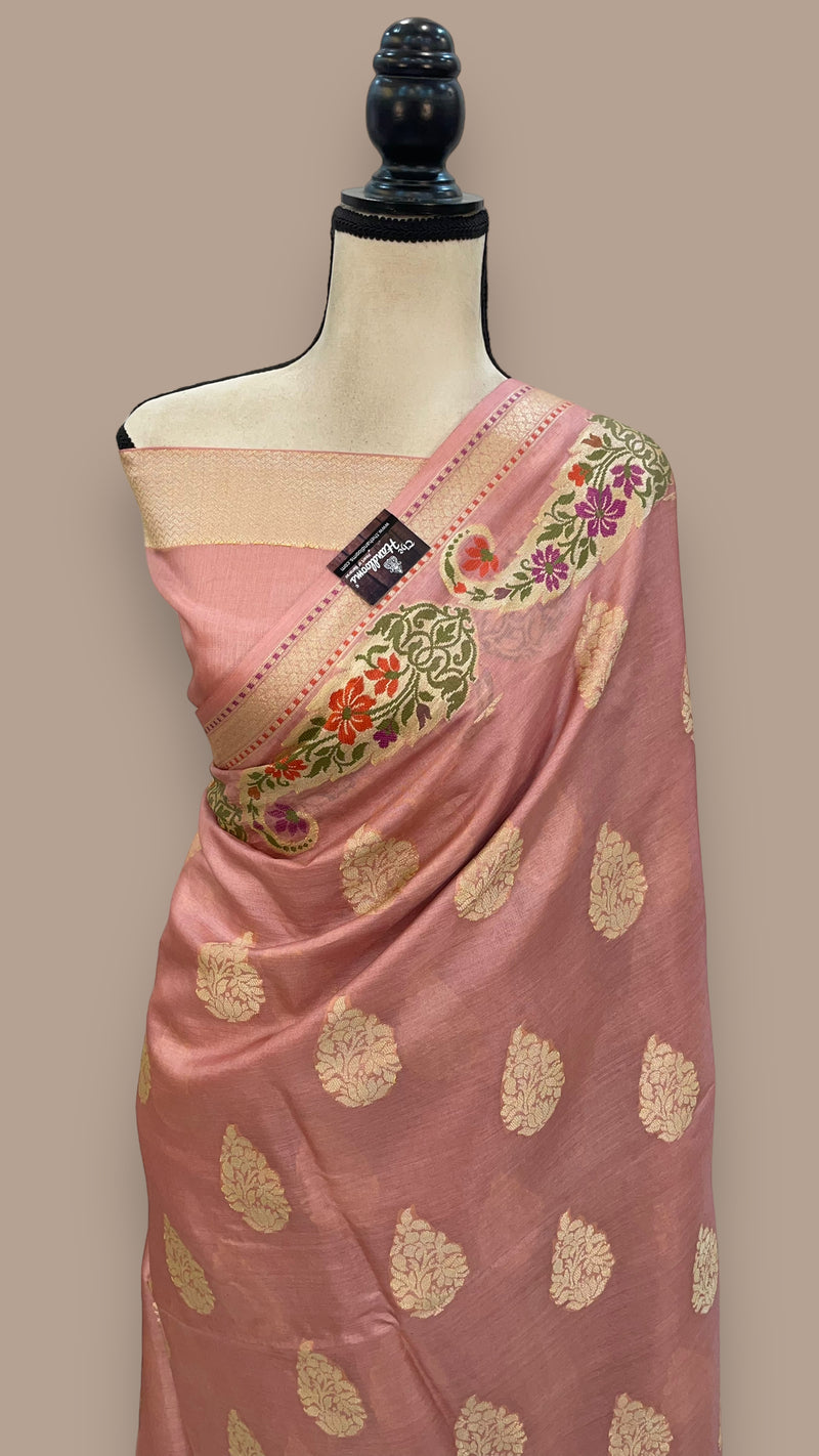Pure Tussar Silk Handloom Banarasi Saree - The Handlooms