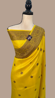 Tussar Georgette Handloom Banarasi Saree - All over kadua work - The Handlooms