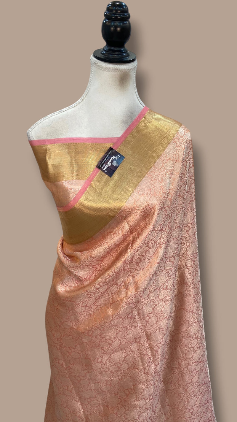 Pure Kora Tissue Tanchui Handloom Banarasi Saree
