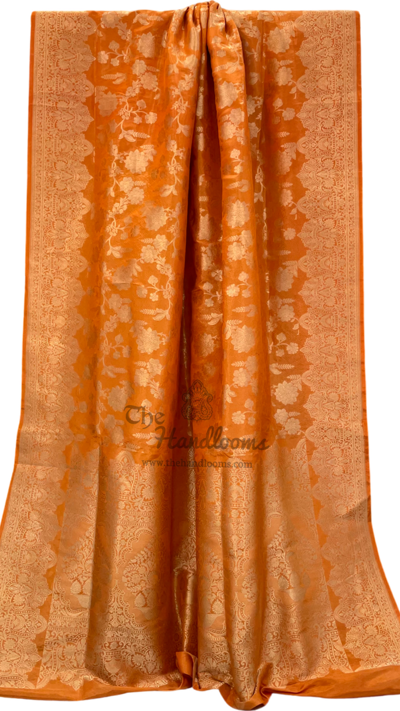 Pure Tissue Katan Silk Banarasi Handloom Saree - All over Jaal work - The Handlooms