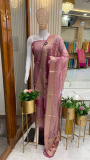 Pure Kora Tissue Handloom Banarasi Dress material - The Handlooms