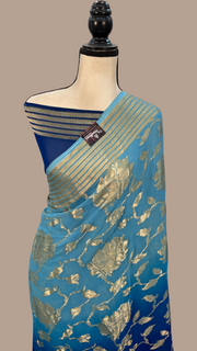 Khaddi Georgette Handloom Banarasi Saree - The Handlooms