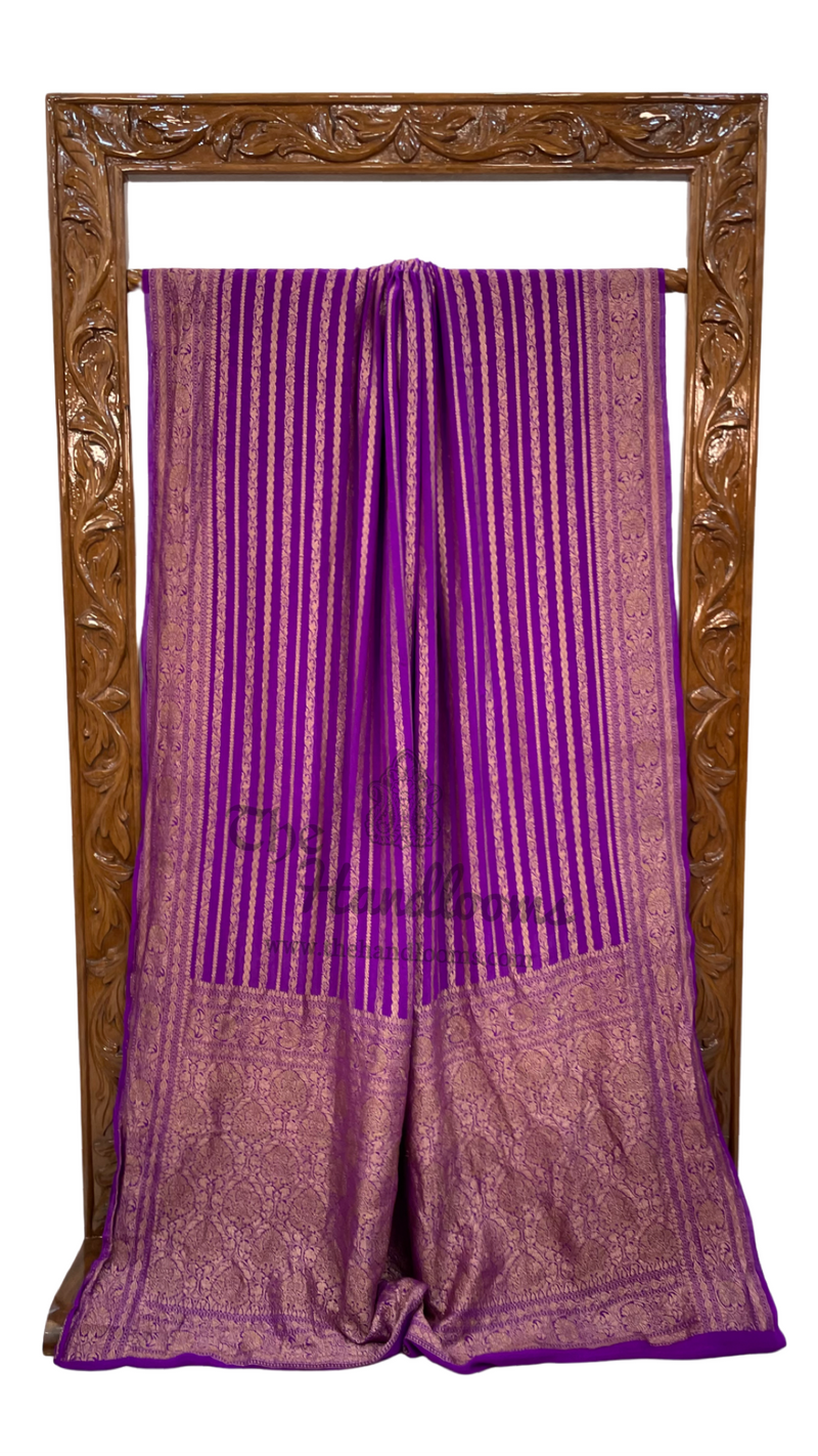 Khaddi Crepe Georgette Banarasi Saree -  Antique zari - The Handlooms