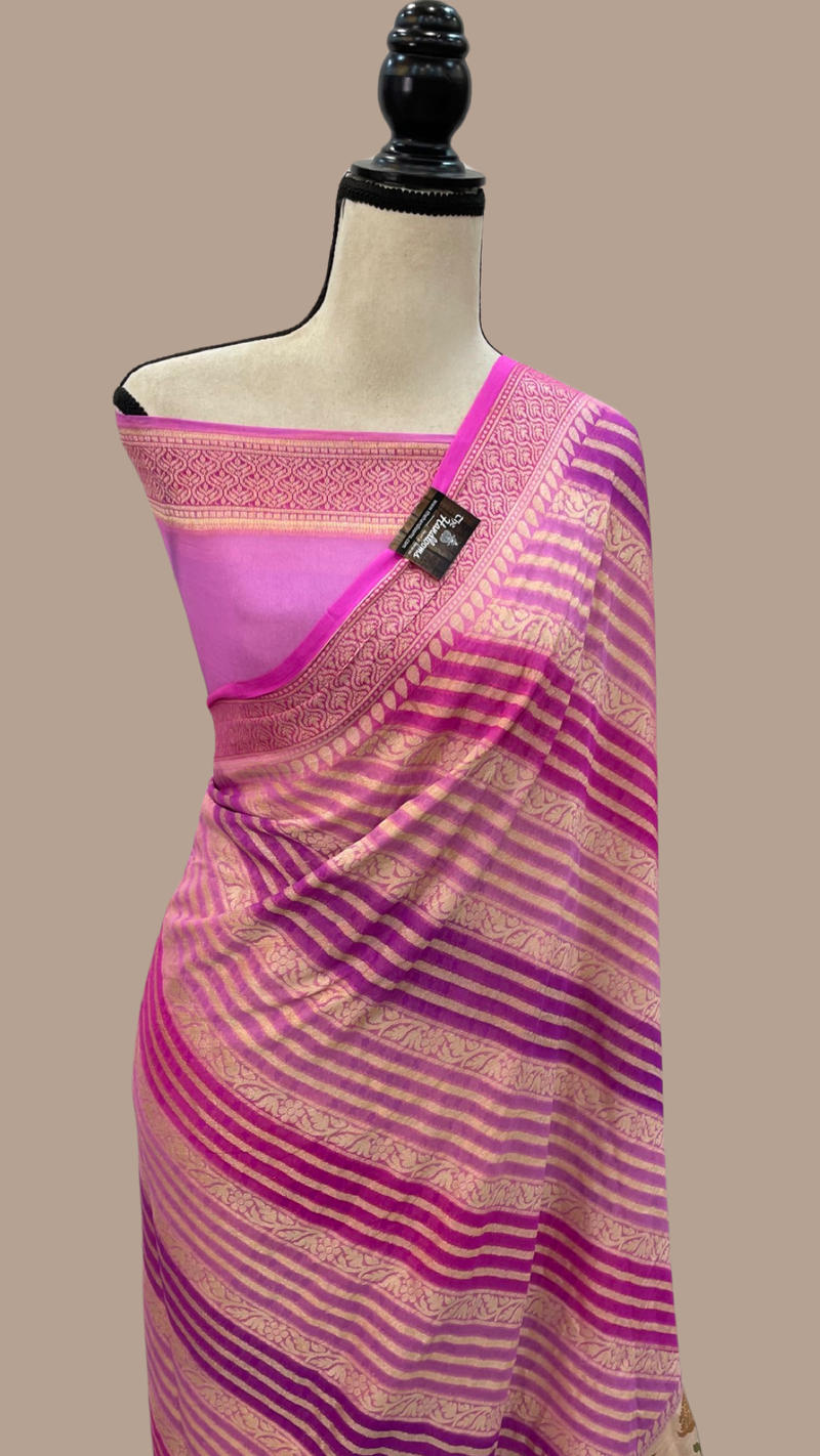 Rangkat Pure Chiffon Khaddi Banarasi Saree - The Handlooms